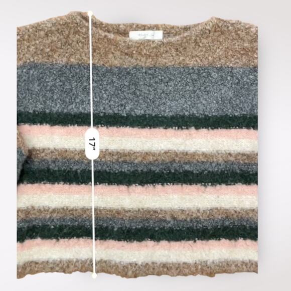 Mustard Seed‎ Cropped Striped Fluffy Sweater Size S - Picture 4 of 7